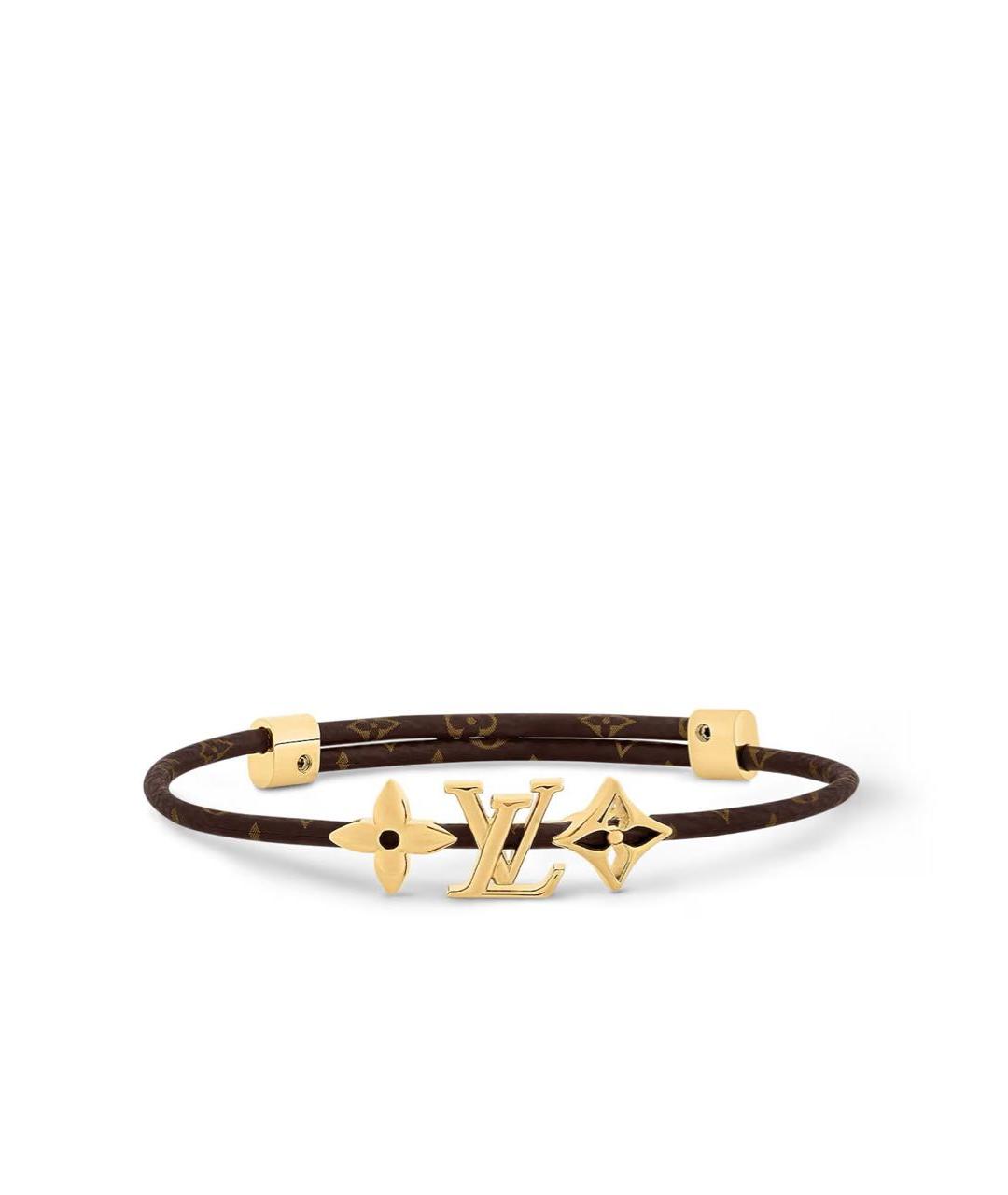 LOUIS VUITTON Коричневый кожаный браслет, фото 4