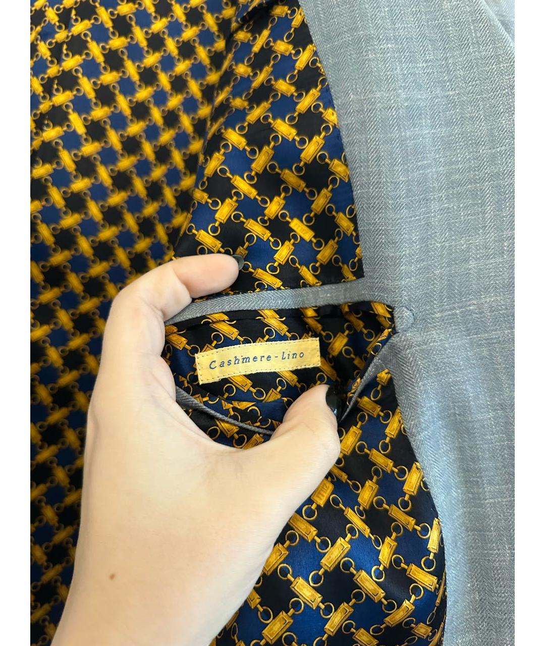 ZILLI Голубой льняной пиджак, фото 6