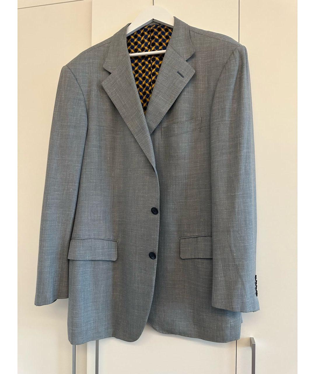 ZILLI Голубой льняной пиджак, фото 9