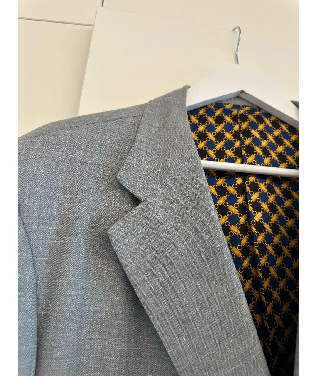 ZILLI Голубой льняной пиджак, фото 3