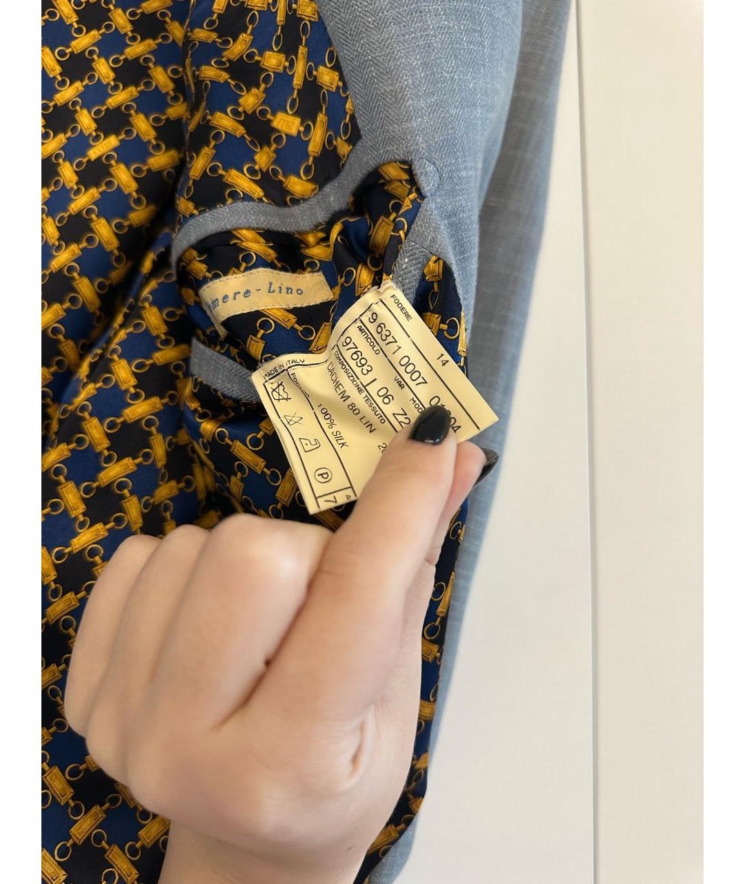 ZILLI Голубой льняной пиджак, фото 5