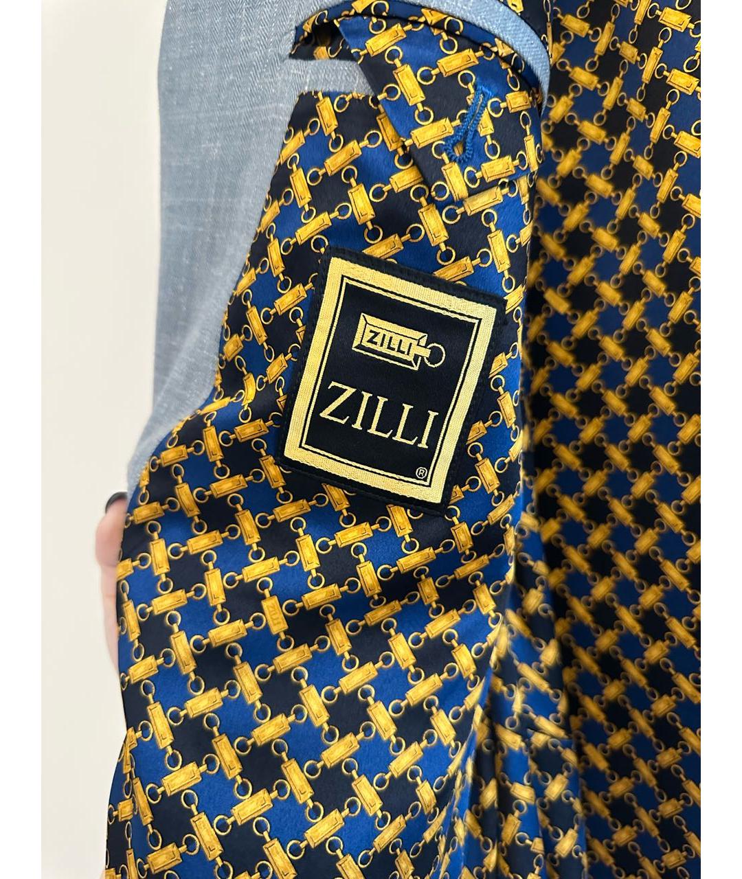 ZILLI Голубой льняной пиджак, фото 8