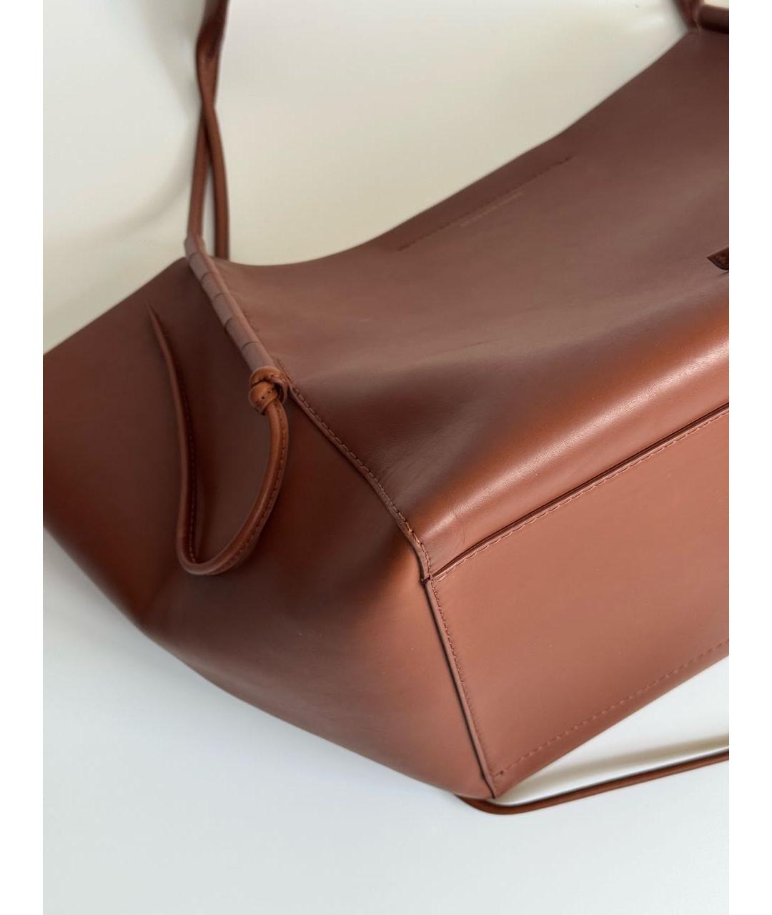 DRIES VAN NOTEN Коричневая кожаная сумка тоут, фото 6