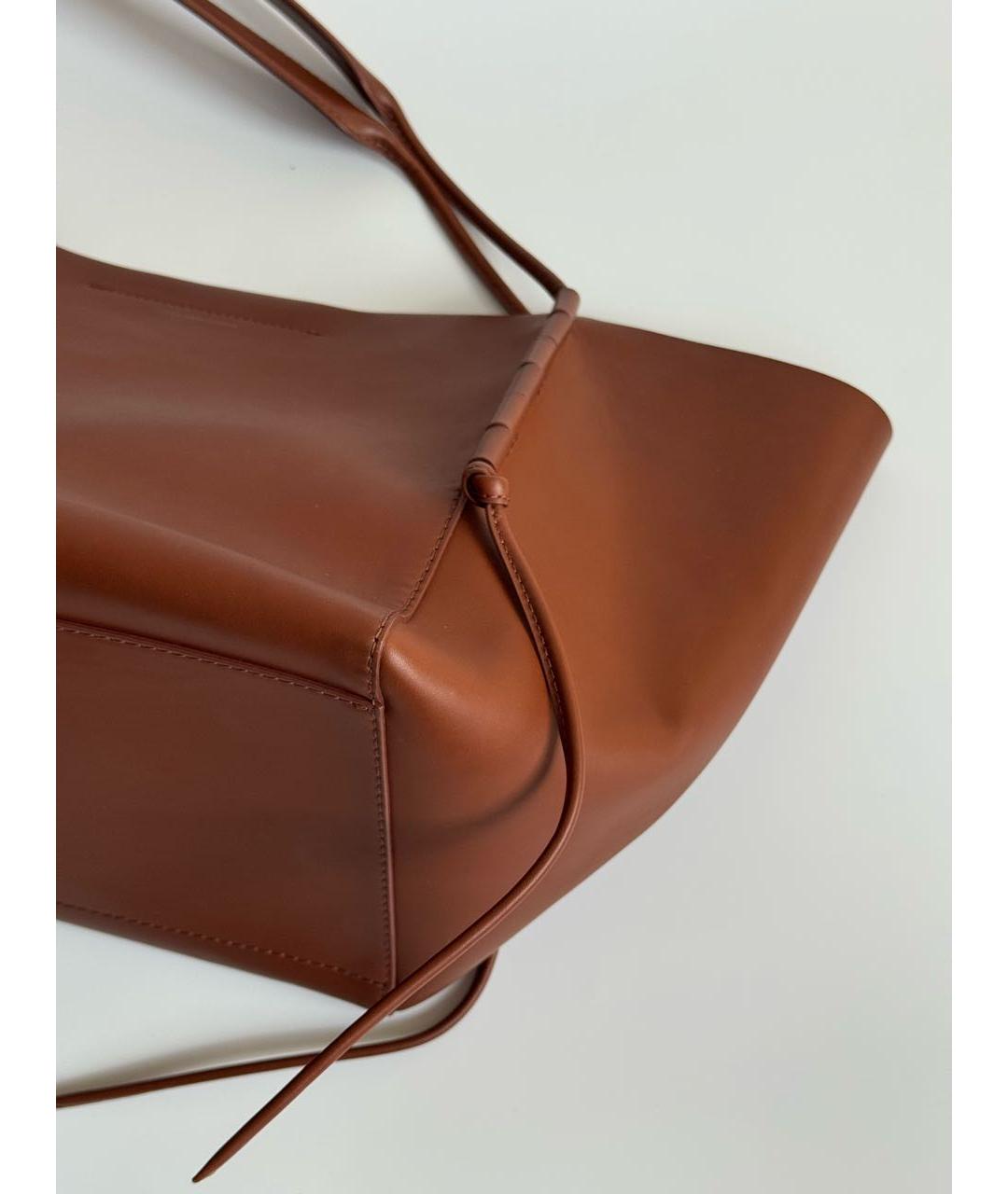 DRIES VAN NOTEN Коричневая кожаная сумка тоут, фото 7