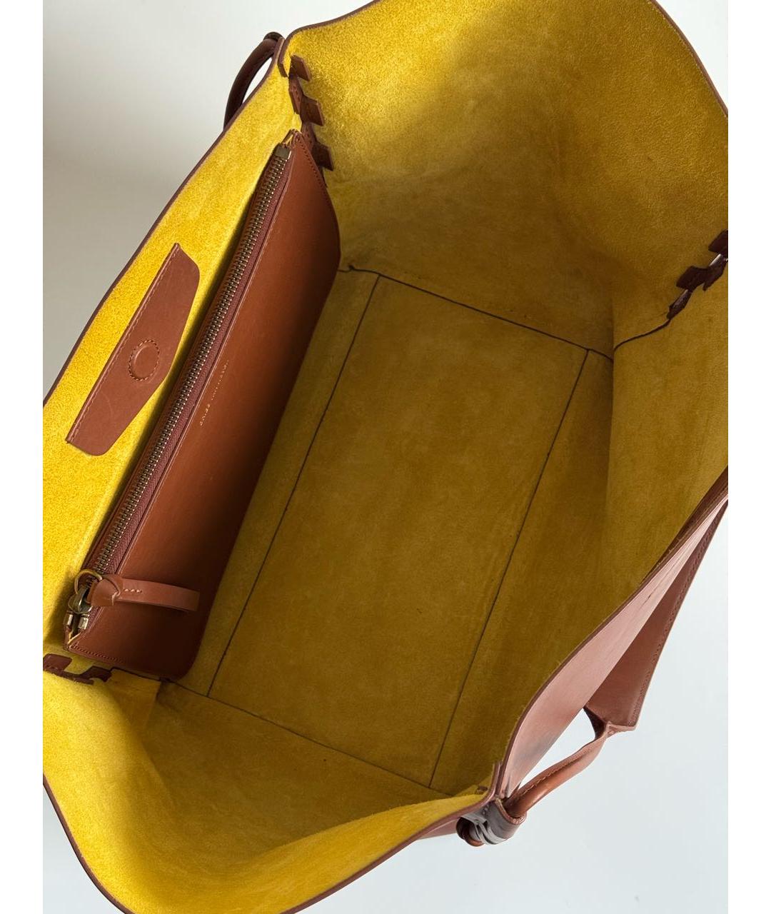 DRIES VAN NOTEN Коричневая кожаная сумка тоут, фото 4