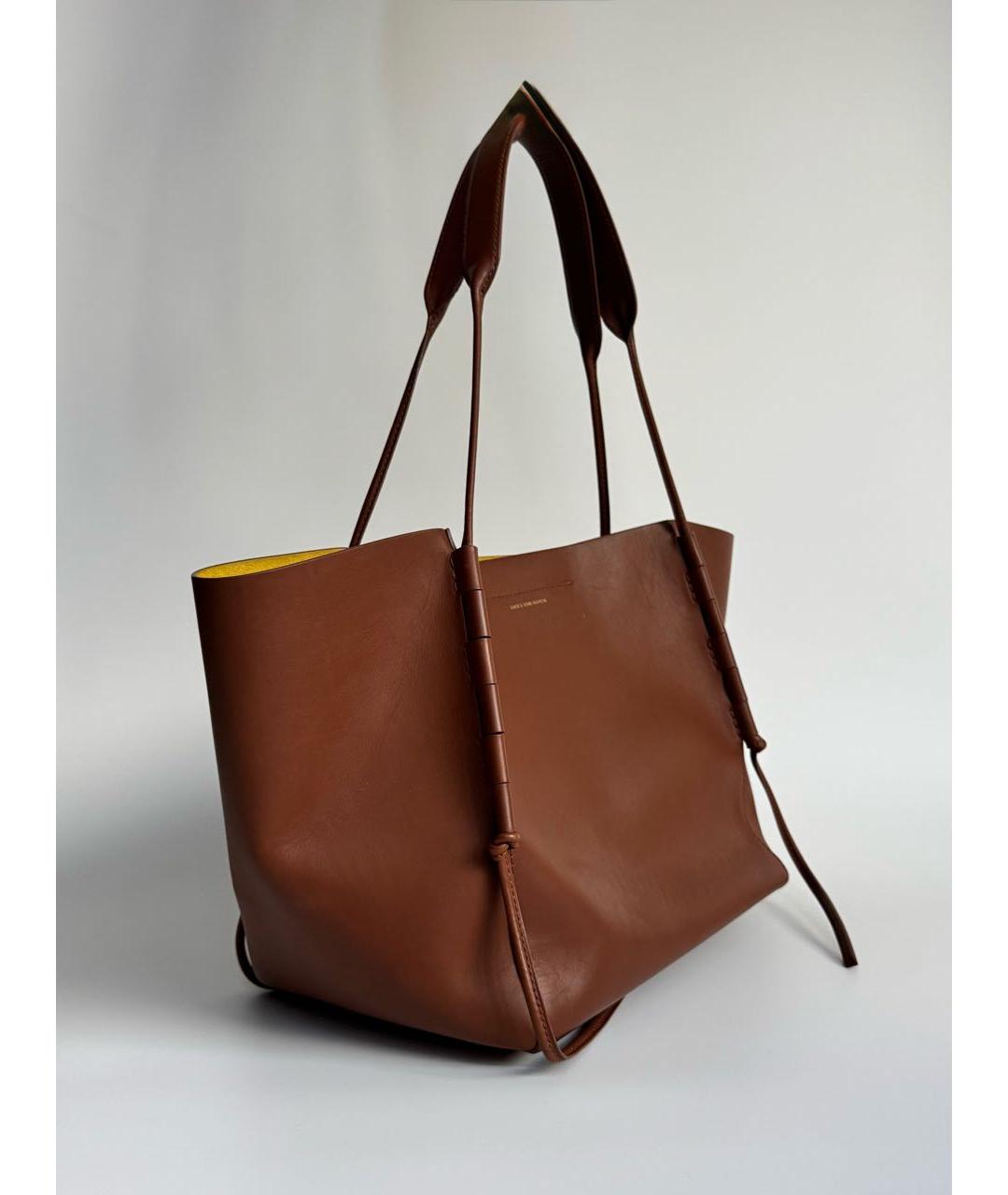 DRIES VAN NOTEN Коричневая кожаная сумка тоут, фото 2