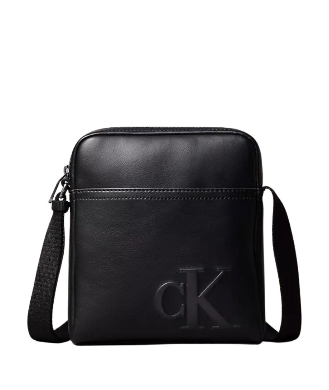 CALVIN KLEIN Черная сумка на плечо из искусственной кожи, фото 1