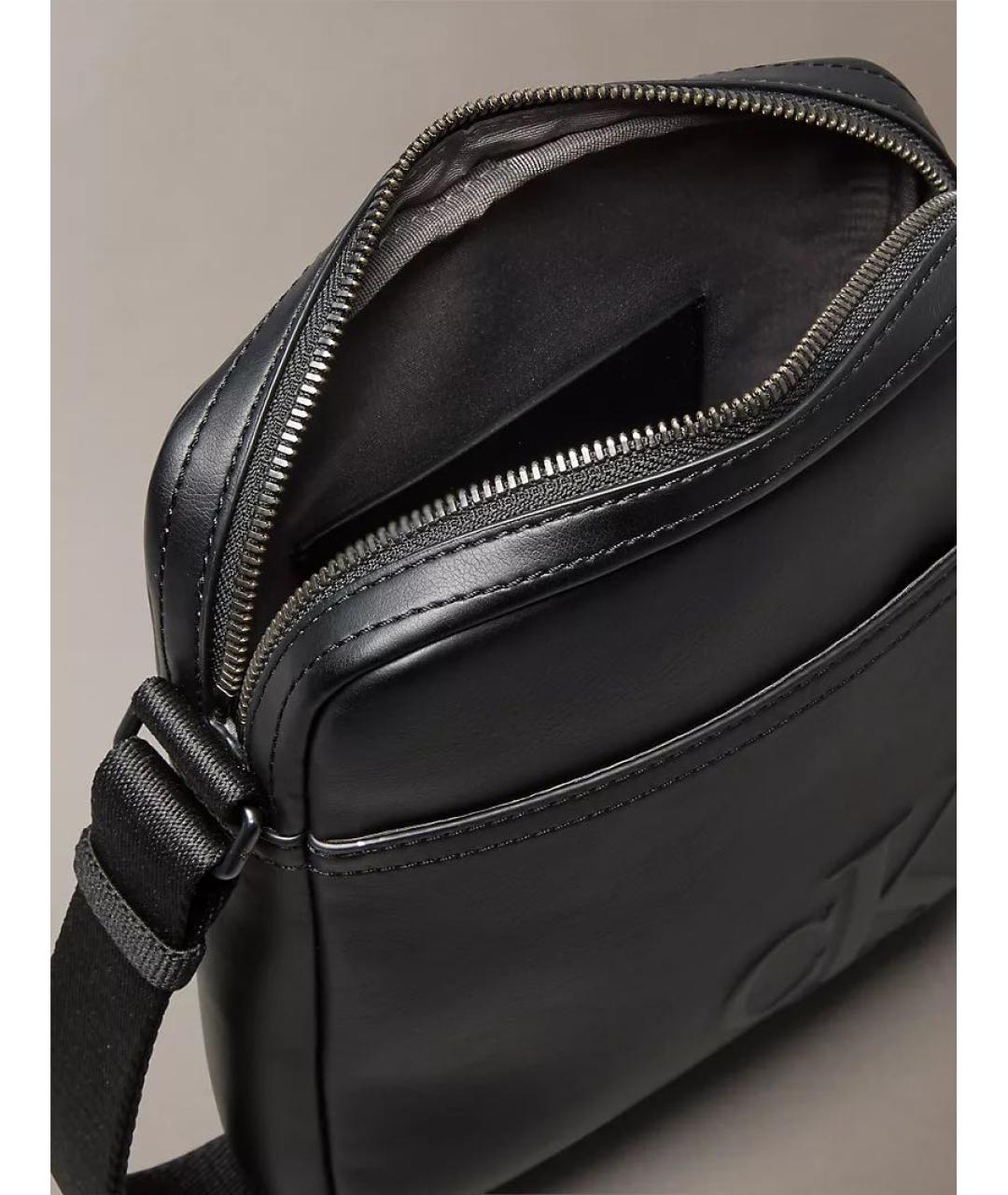 CALVIN KLEIN Черная сумка на плечо из искусственной кожи, фото 3