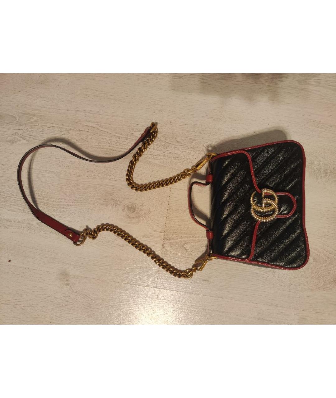 GUCCI Черная кожаная сумка через плечо, фото 2