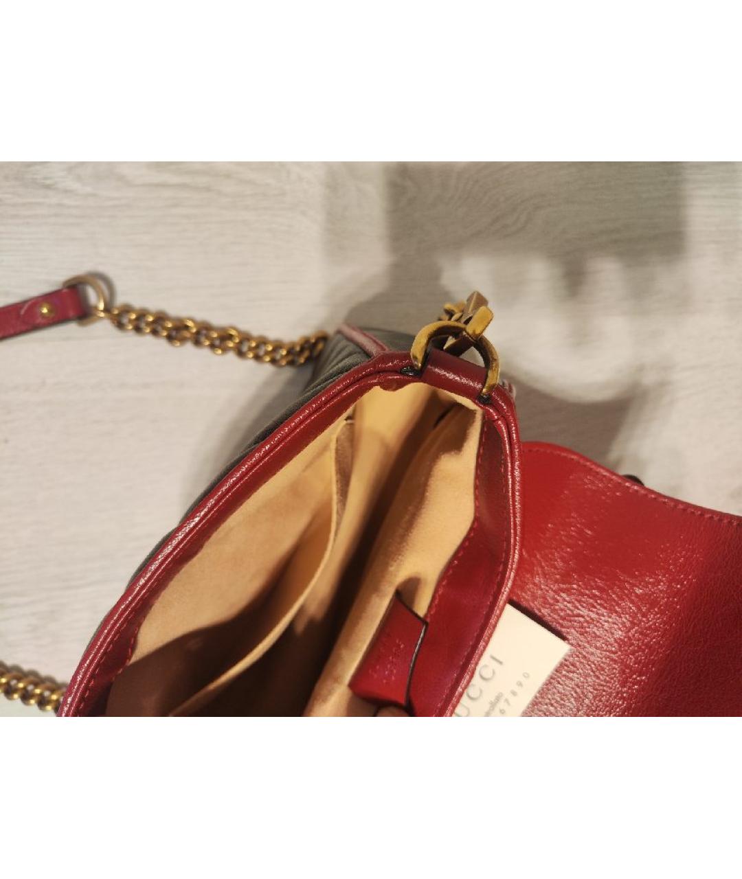 GUCCI Черная кожаная сумка через плечо, фото 4