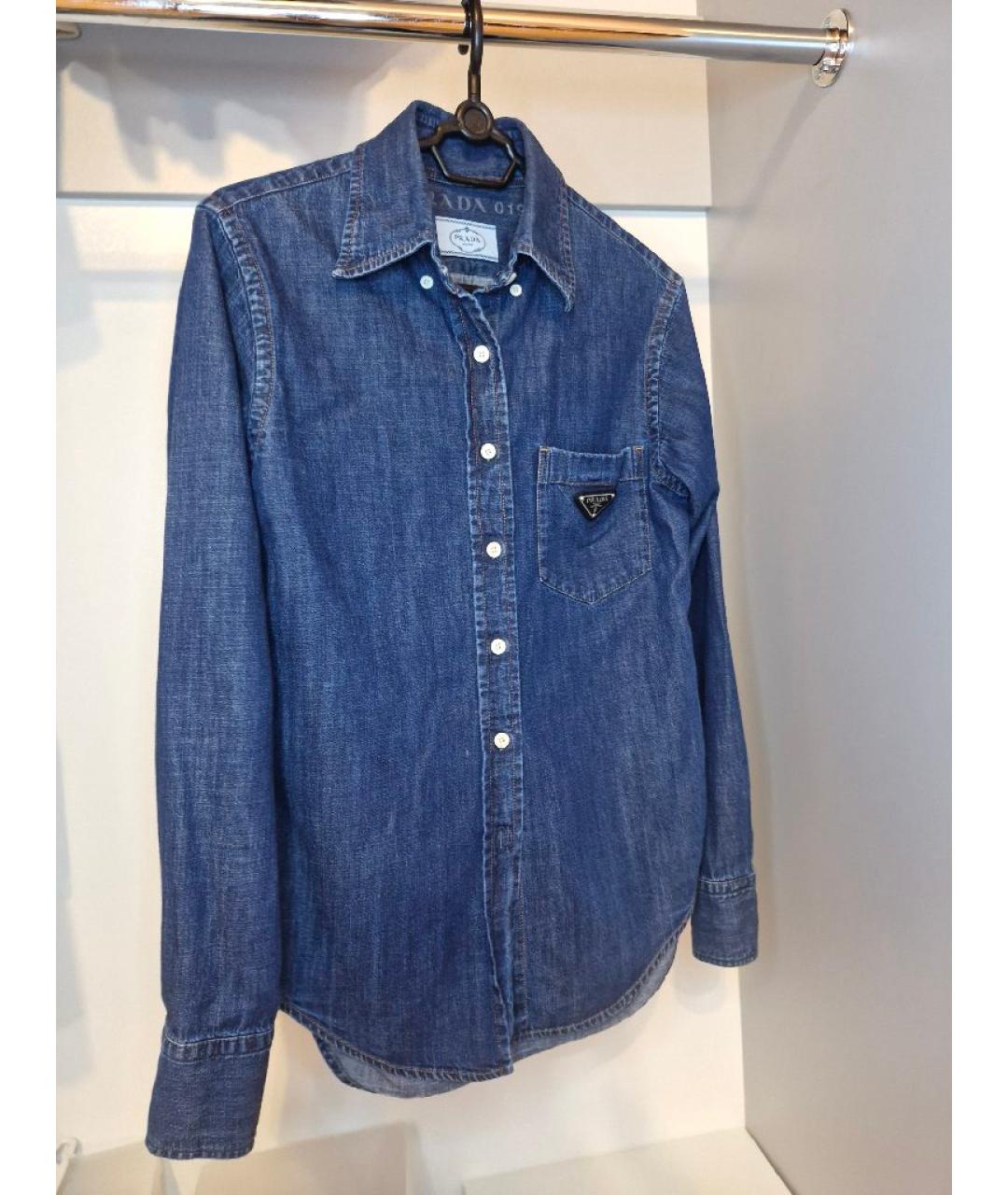 PRADA Темно-синяя деним рубашка, фото 4