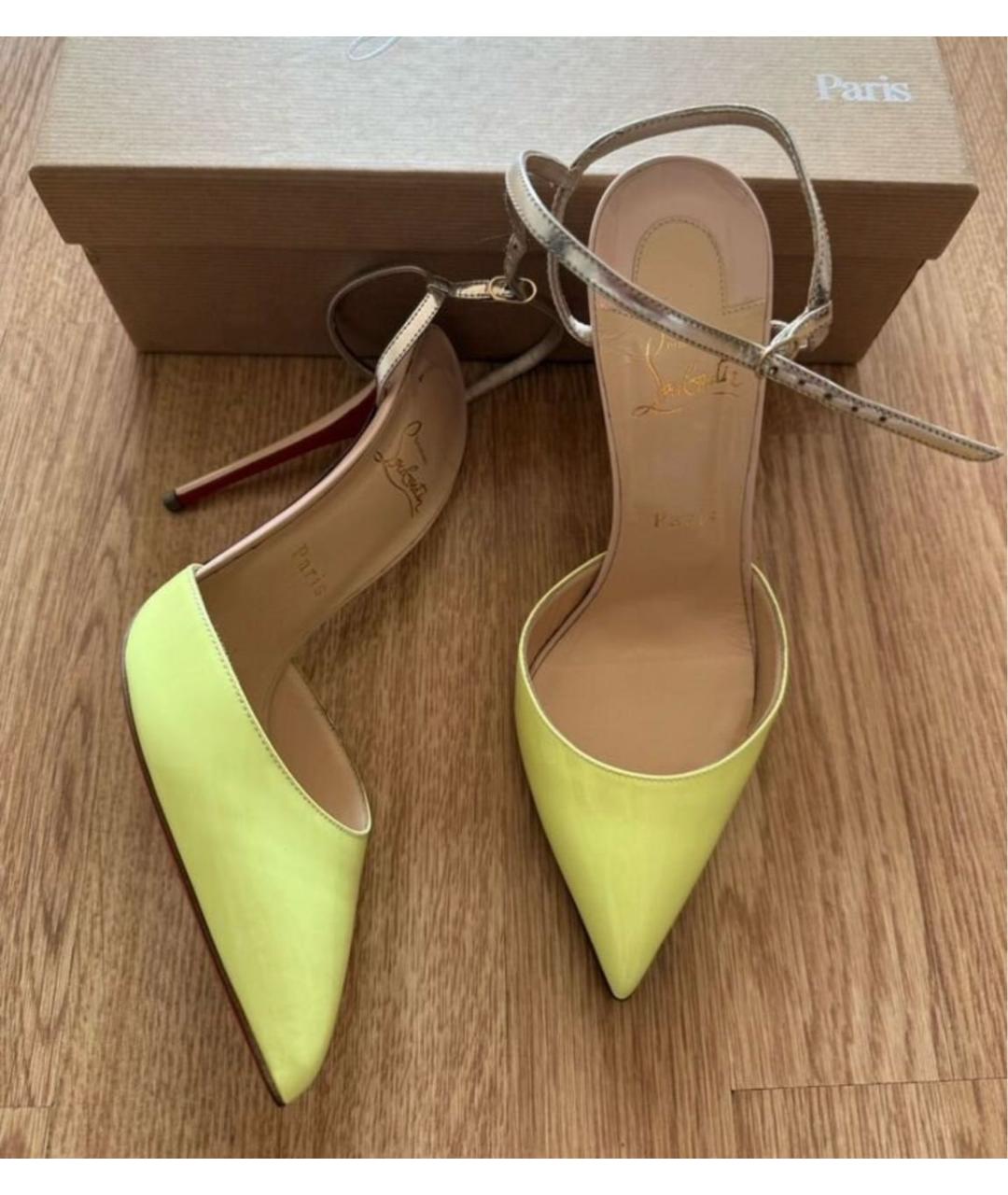 CHRISTIAN LOUBOUTIN Желтые туфли из лакированной кожи, фото 6