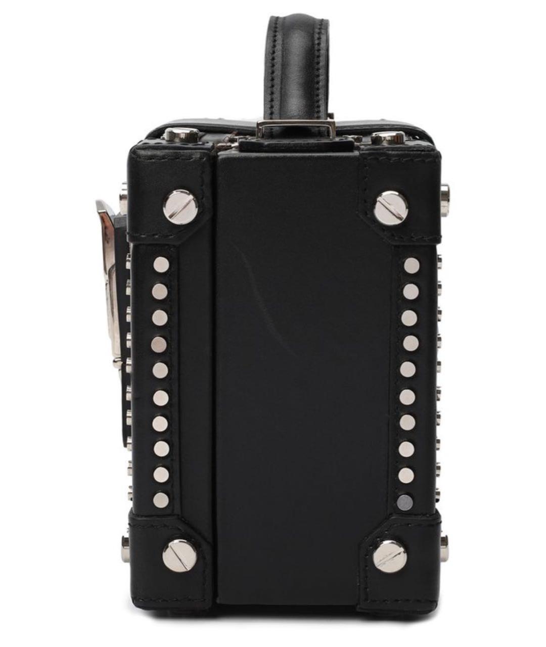 ROBERTO CAVALLI Черная кожаная сумка через плечо, фото 4