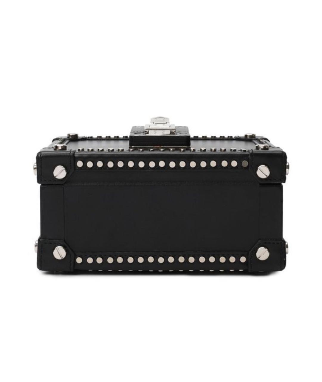 ROBERTO CAVALLI Черная кожаная сумка через плечо, фото 5
