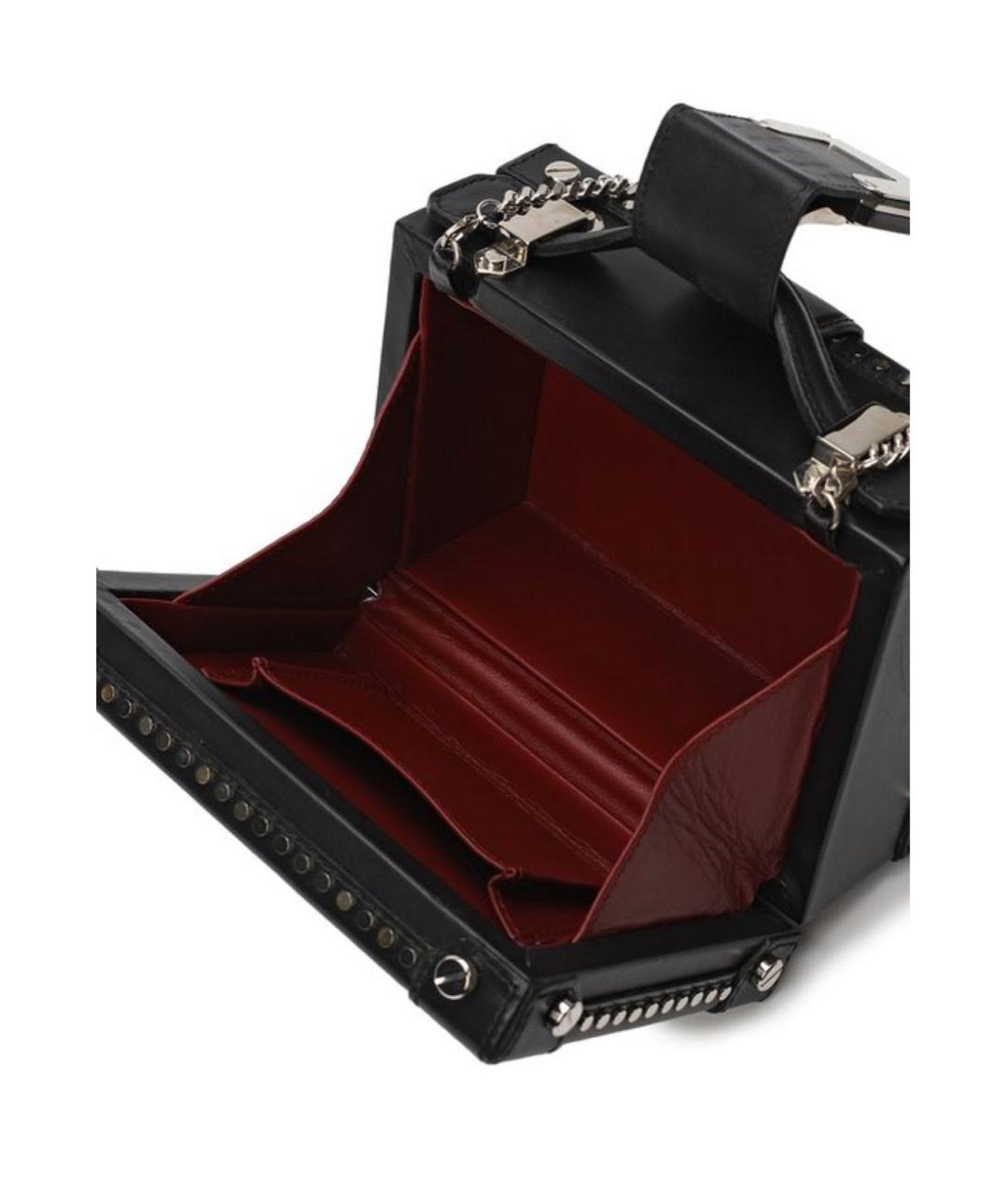 ROBERTO CAVALLI Черная кожаная сумка через плечо, фото 3