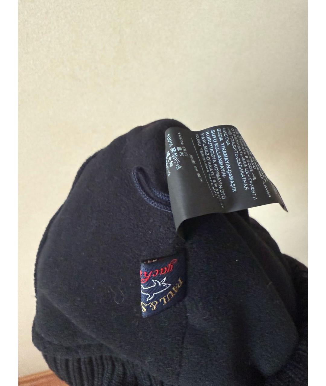 PAUL & SHARK Черная шерстяная шапка, фото 3