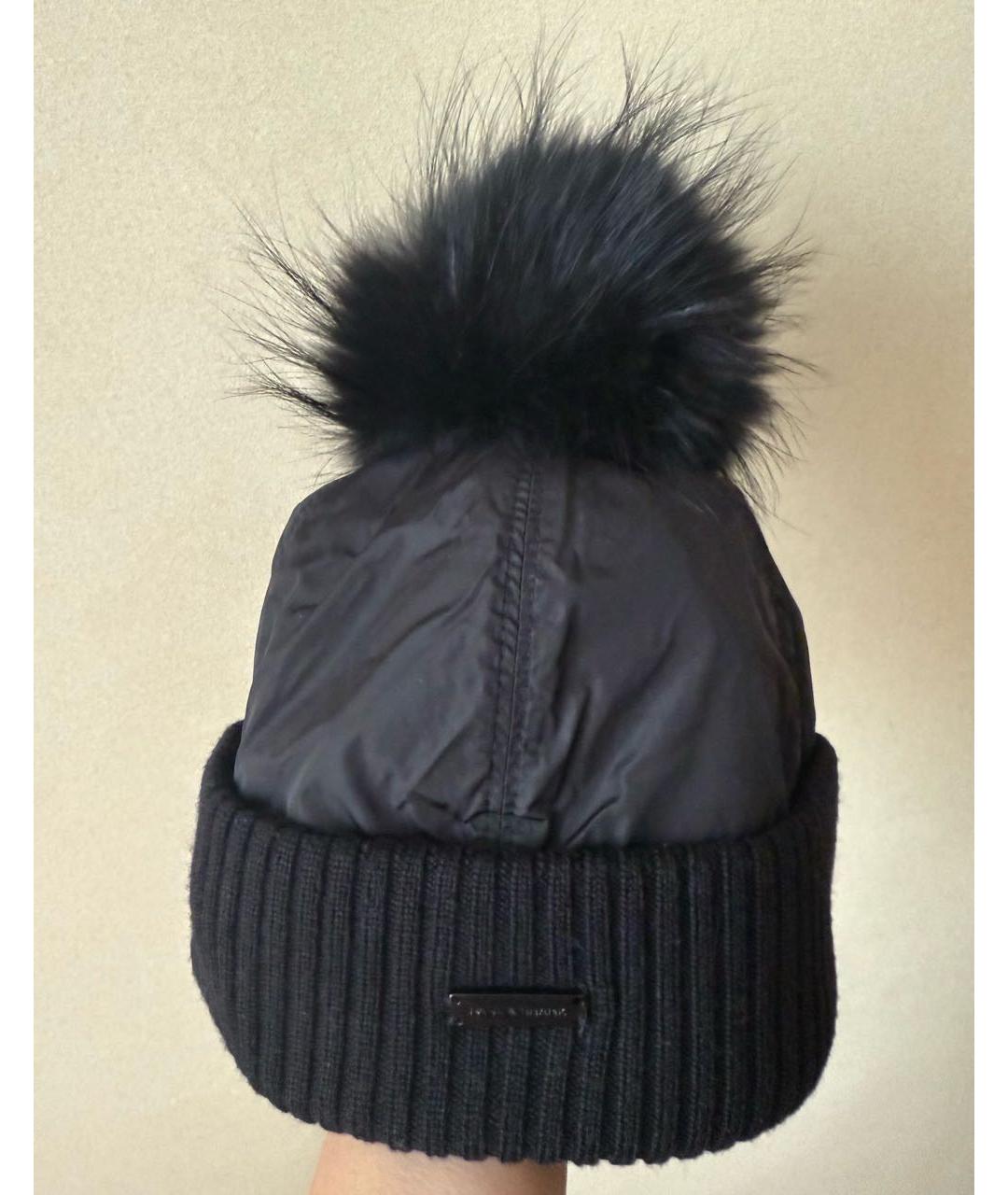 PAUL & SHARK Черная шерстяная шапка, фото 5