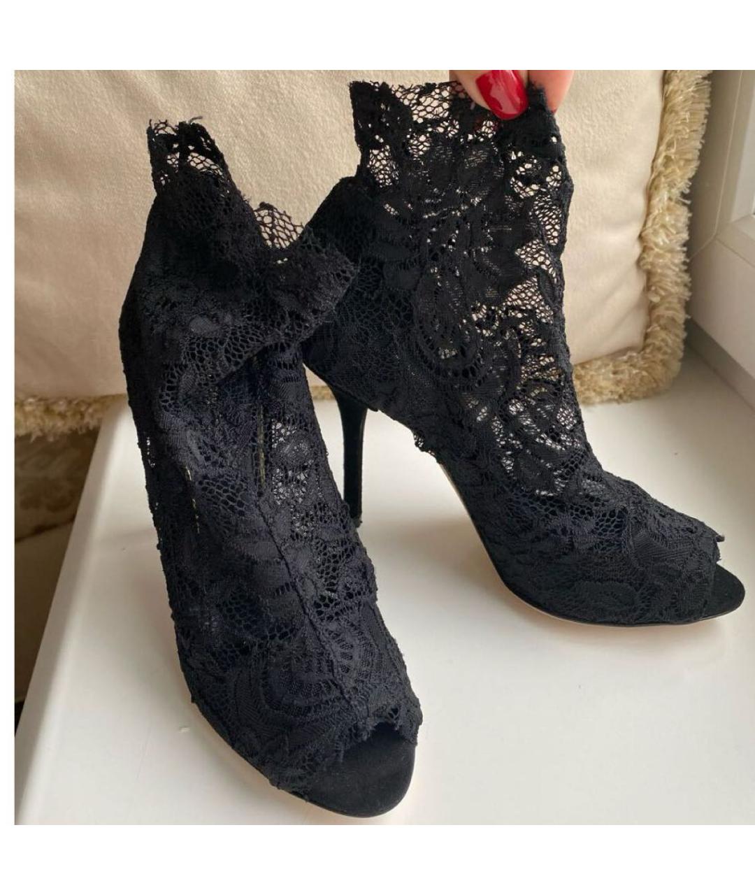 DOLCE&GABBANA Черные текстильные туфли, фото 2