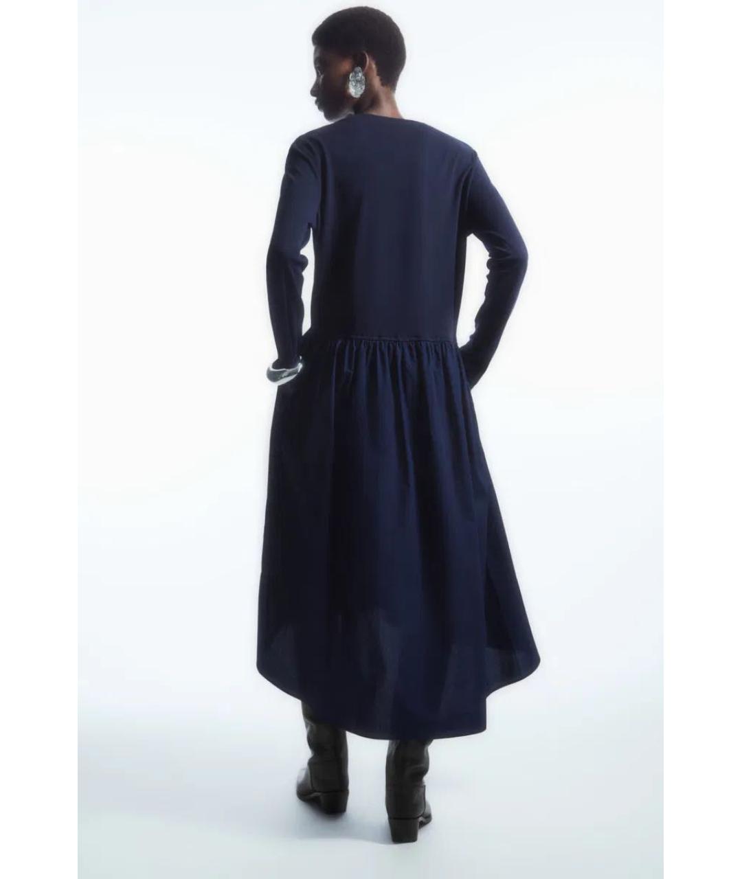 COS Темно-синее хлопковое повседневное платье, фото 2