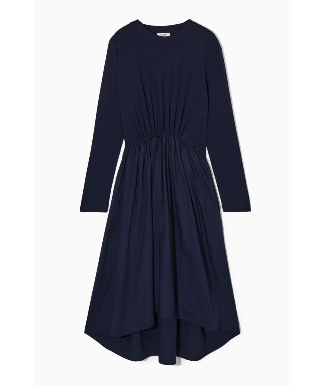 COS Темно-синее хлопковое повседневное платье, фото 6