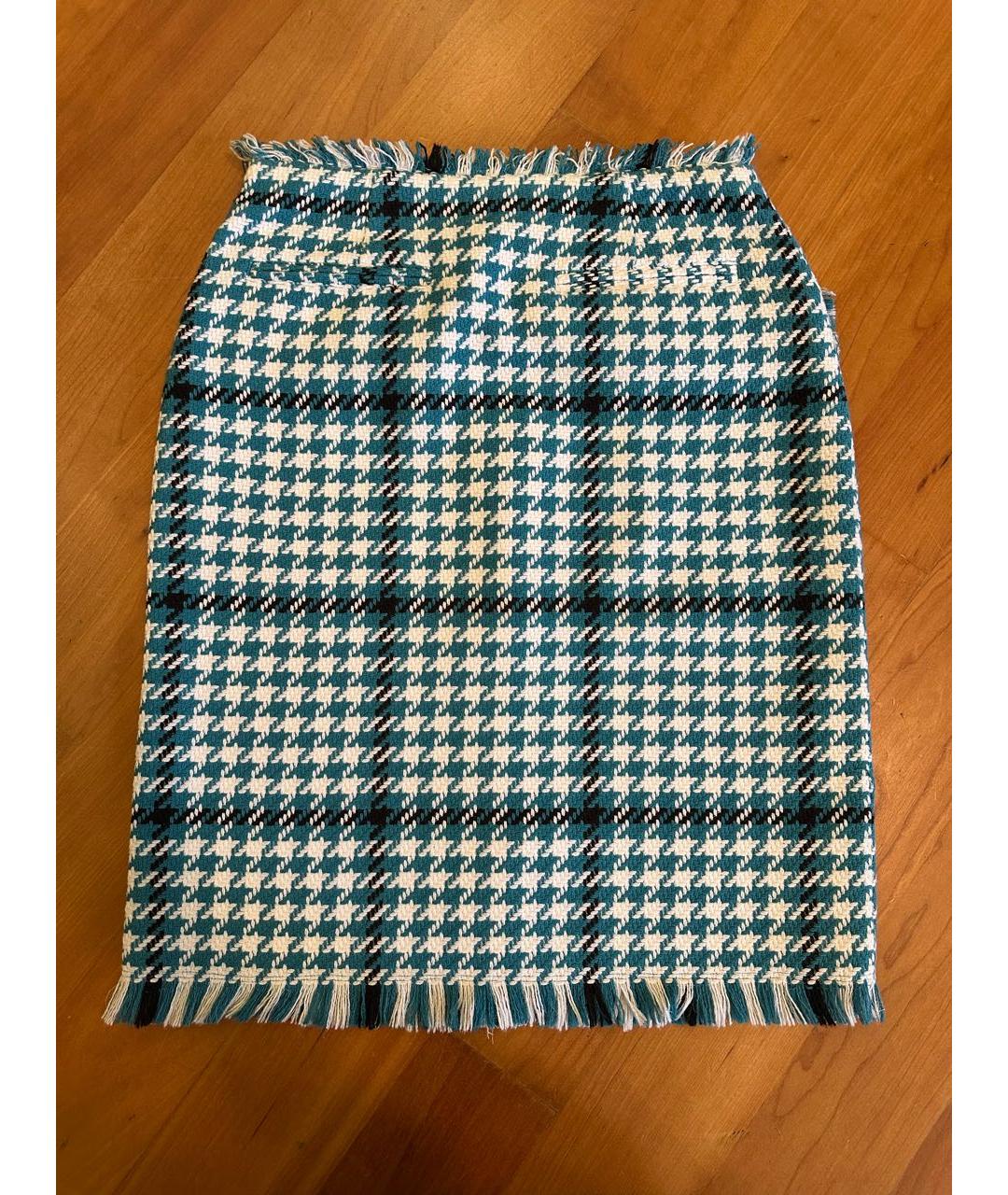 MSGM Бирюзовая хлопковая юбка миди, фото 2