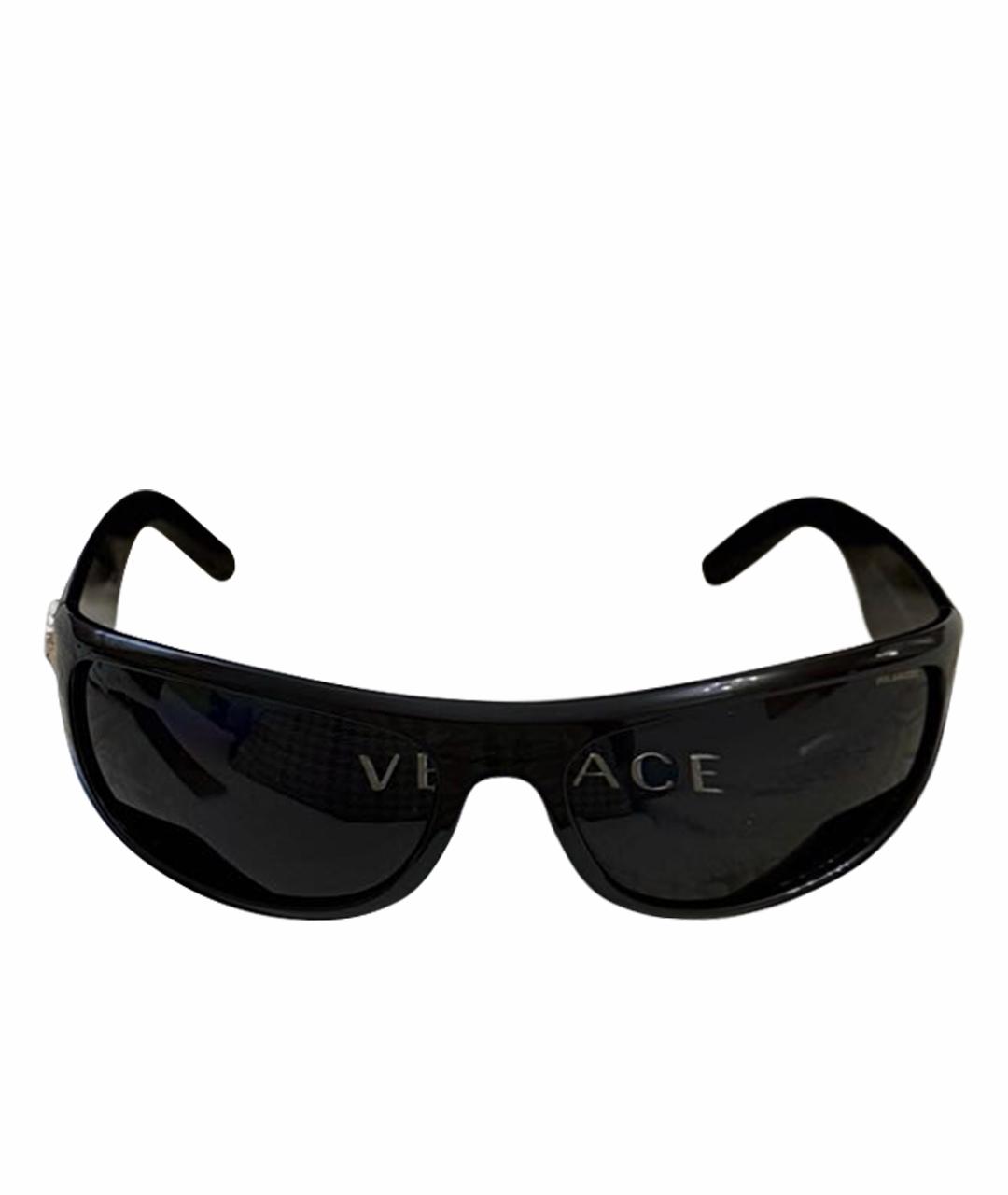 VERSACE Черные пластиковые солнцезащитные очки, фото 1