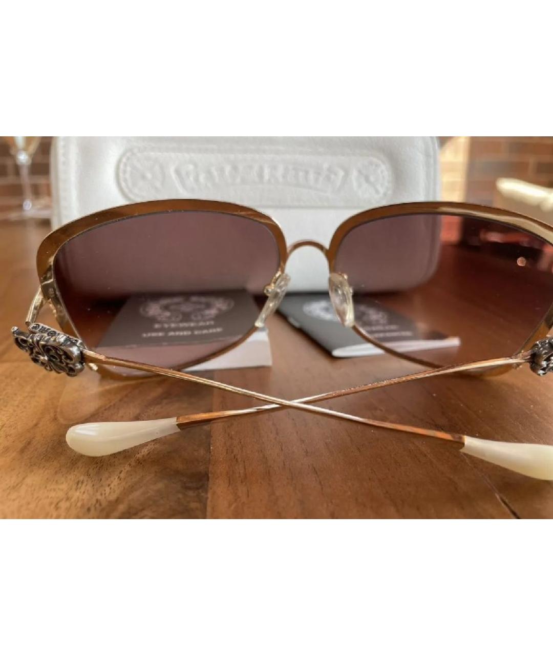 CHROME HEARTS Белые металлические солнцезащитные очки, фото 2