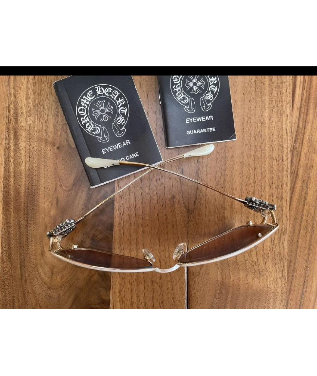 CHROME HEARTS Белые металлические солнцезащитные очки, фото 4