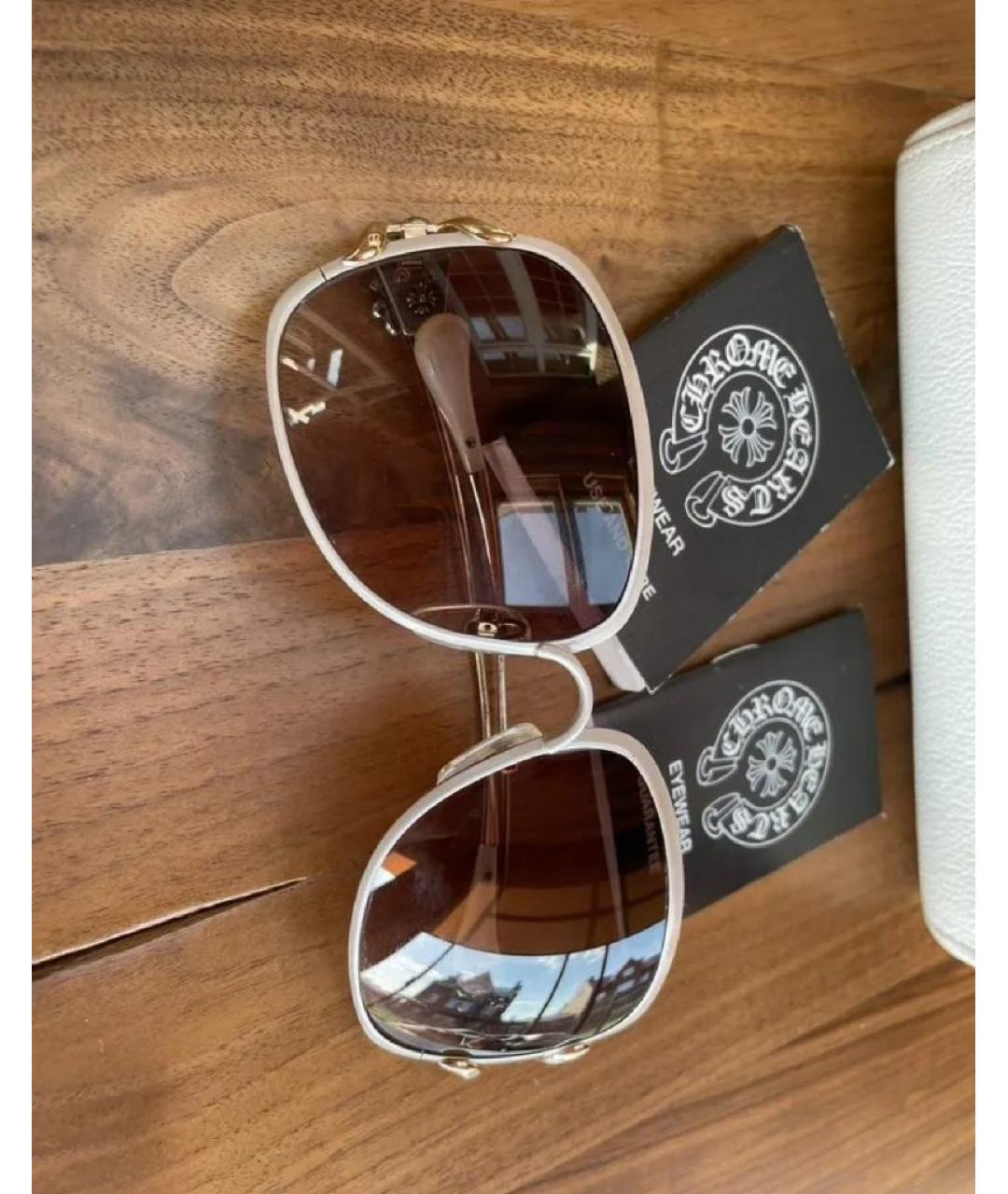 CHROME HEARTS Белые металлические солнцезащитные очки, фото 6