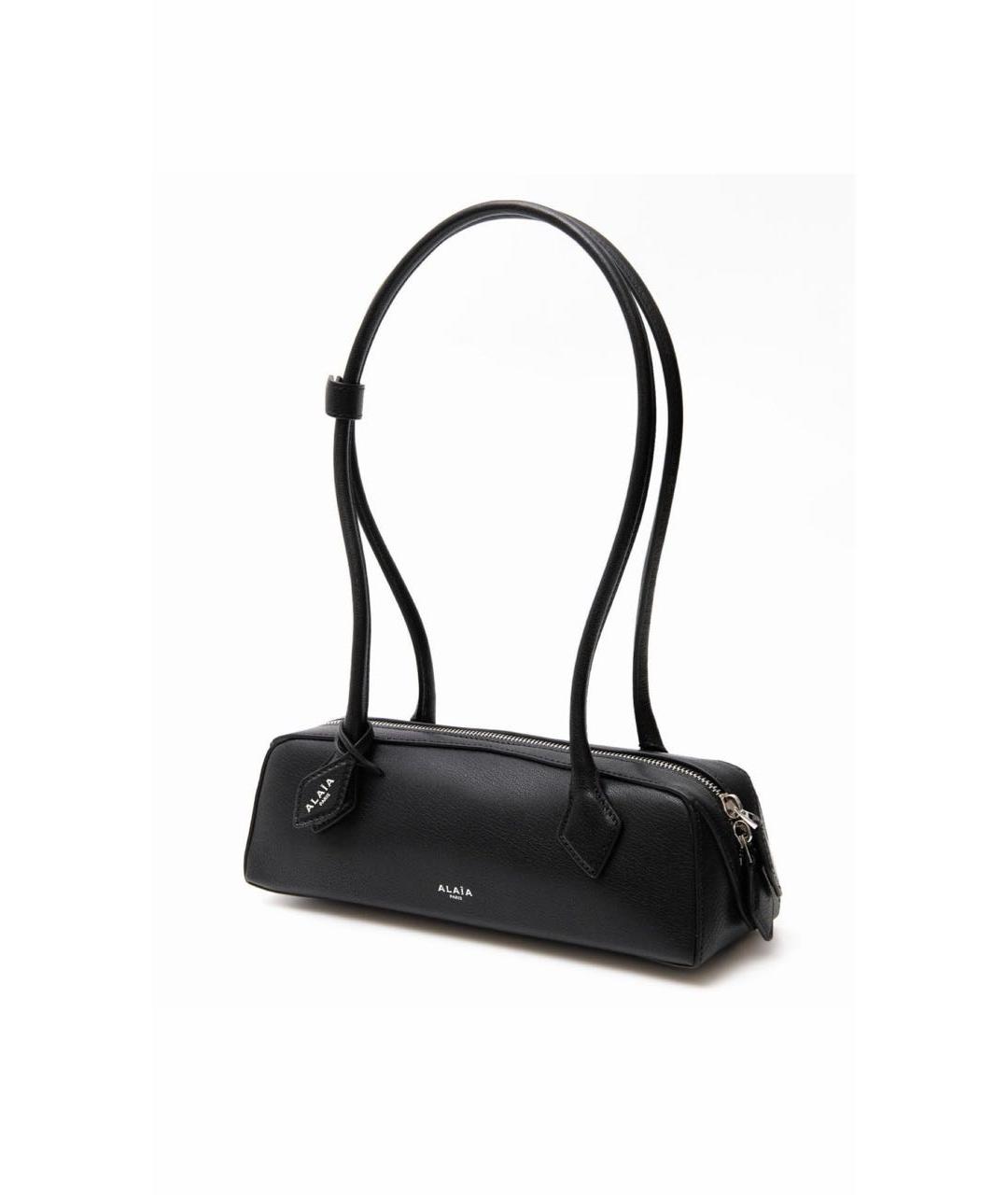 ALAIA Черная кожаная сумка с короткими ручками, фото 3