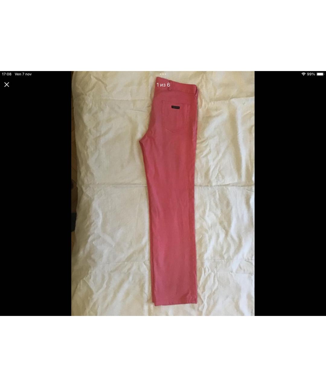 PAUL & SHARK Розовые хлопковые прямые джинсы, фото 5