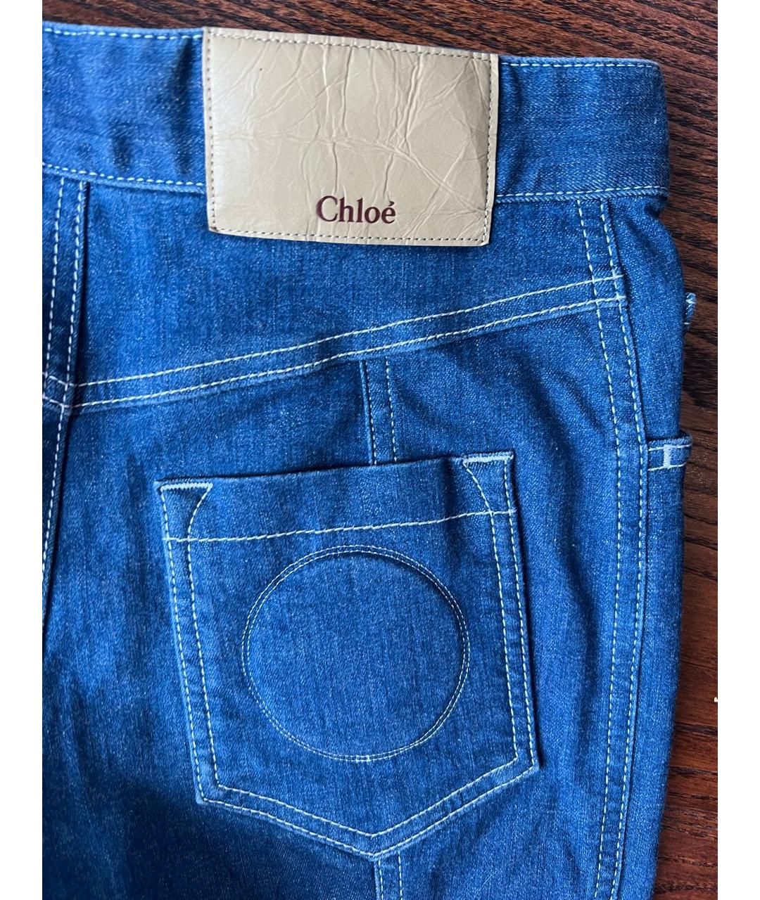 CHLOE Синие хлопковые джинсы клеш, фото 3