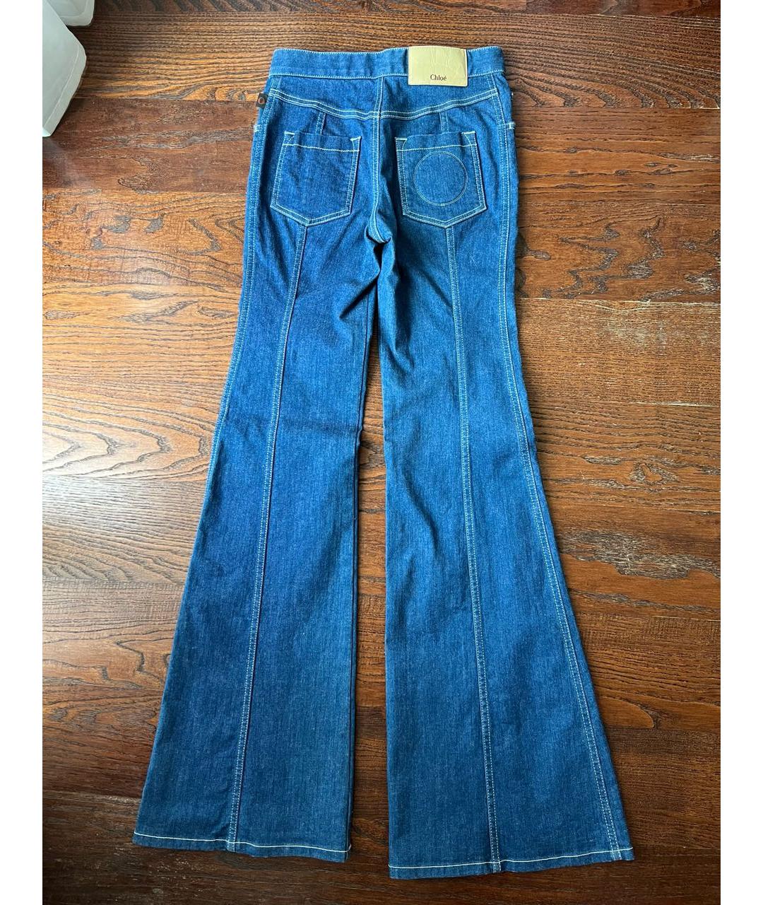 CHLOE Синие хлопковые джинсы клеш, фото 2