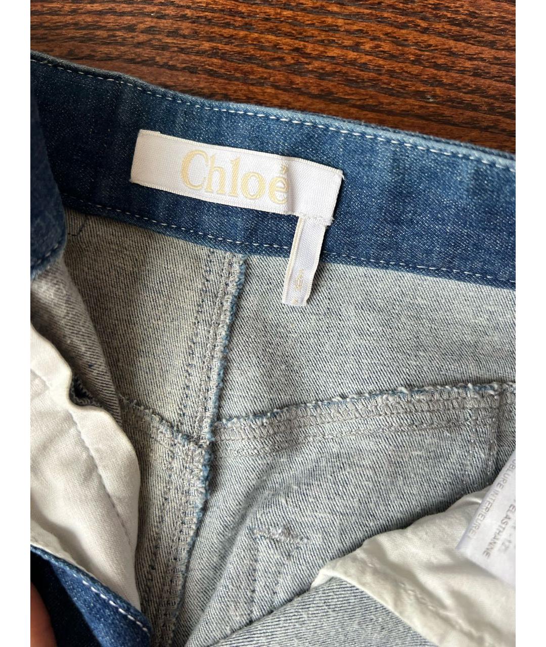 CHLOE Синие хлопковые джинсы клеш, фото 4