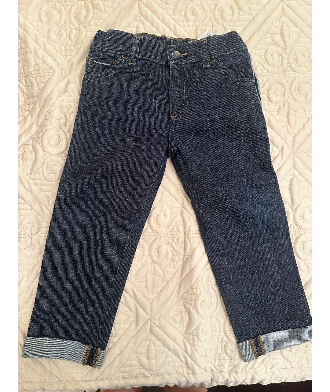 DOLCE&GABBANA Темно-синие деним детские джинсы, фото 4
