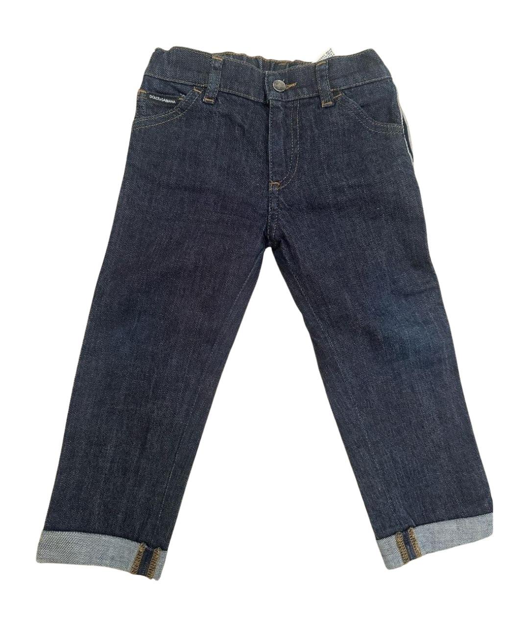 DOLCE&GABBANA Темно-синие деним детские джинсы, фото 1