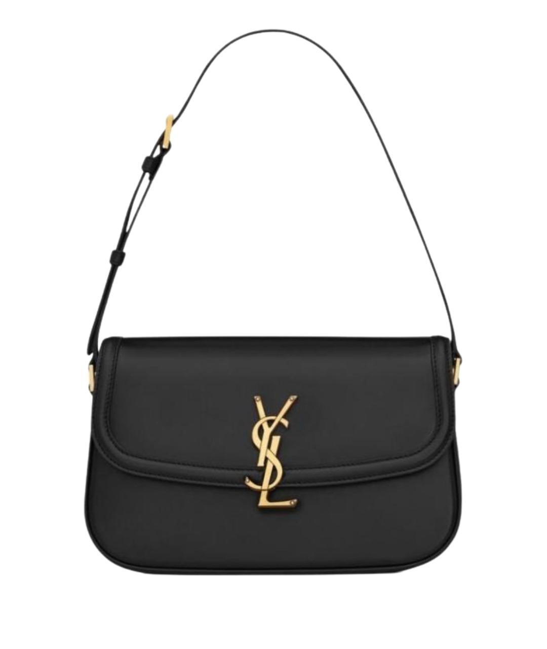 SAINT LAURENT Черная кожаная сумка через плечо, фото 1