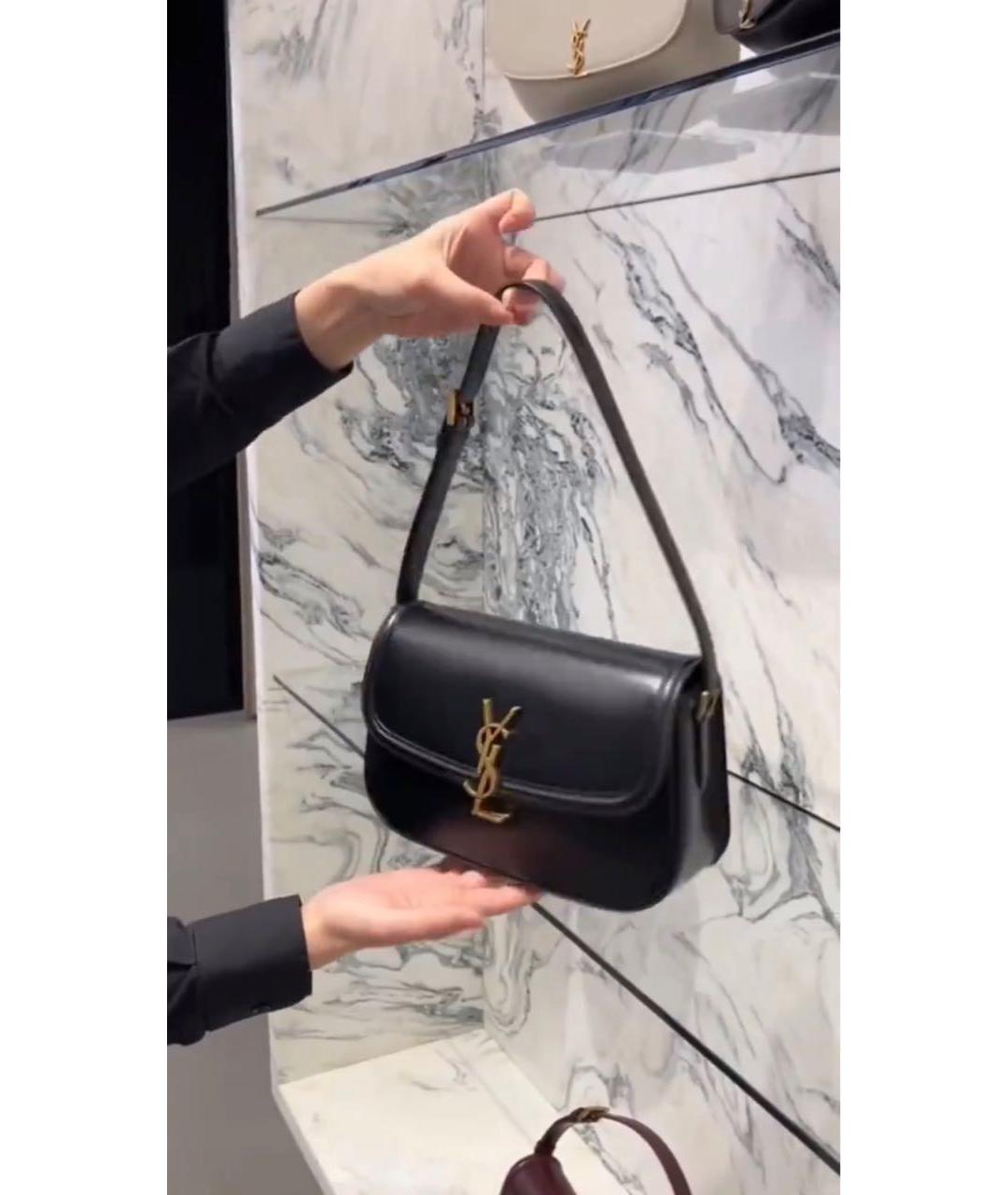 SAINT LAURENT Черная кожаная сумка через плечо, фото 3