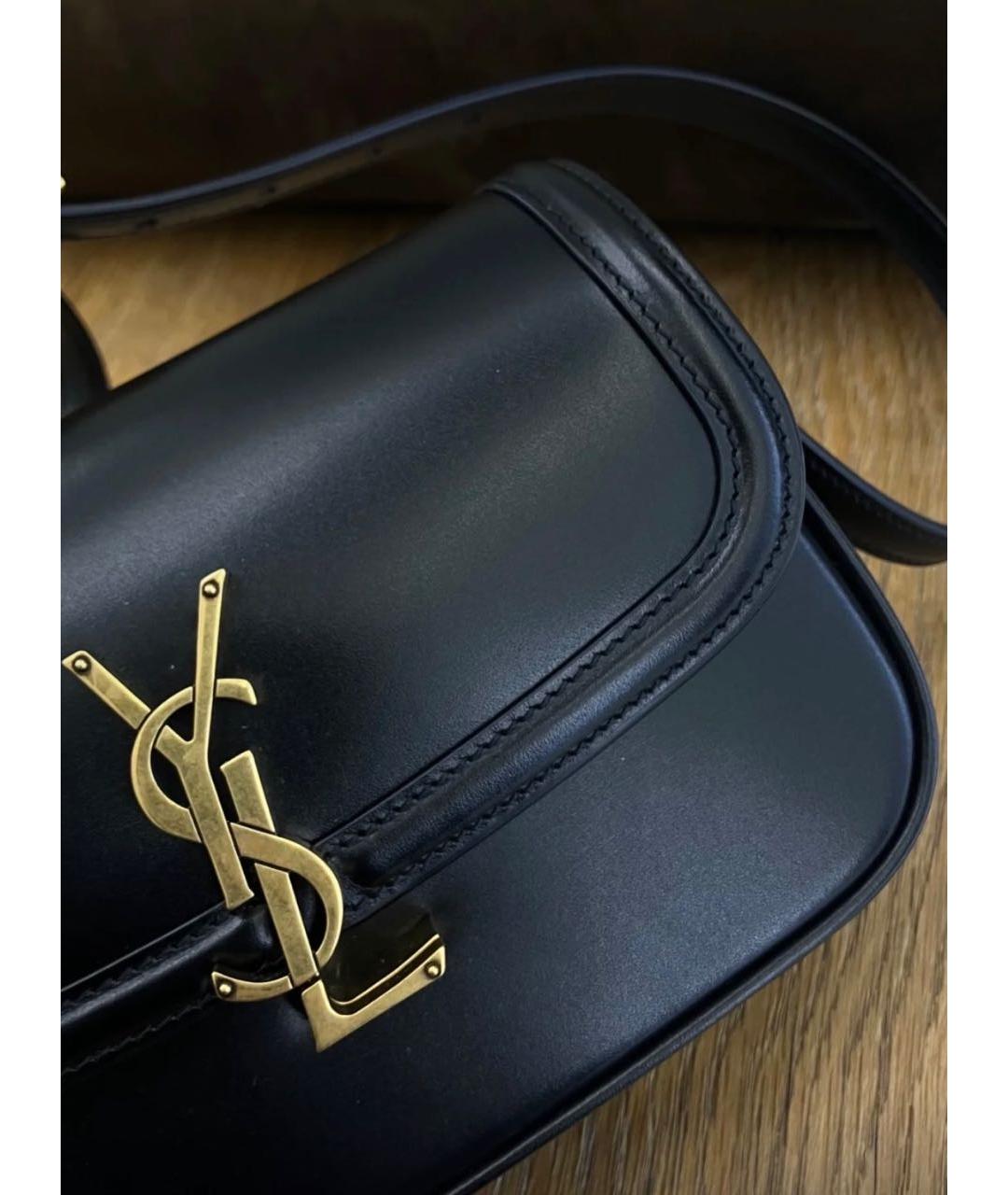 SAINT LAURENT Черная кожаная сумка через плечо, фото 2