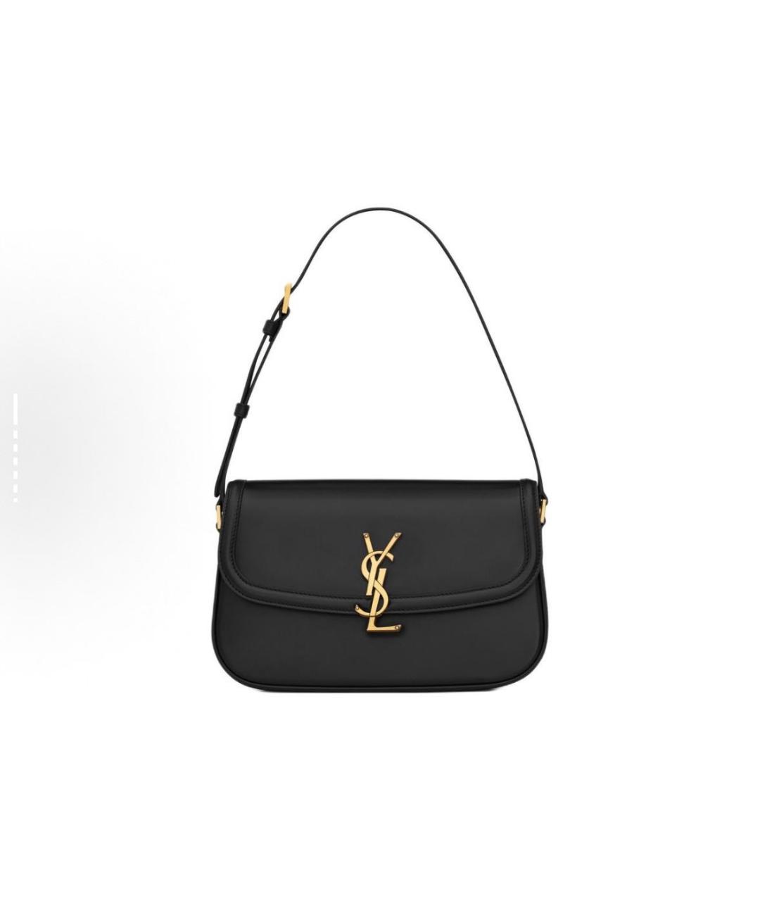 SAINT LAURENT Черная кожаная сумка через плечо, фото 6
