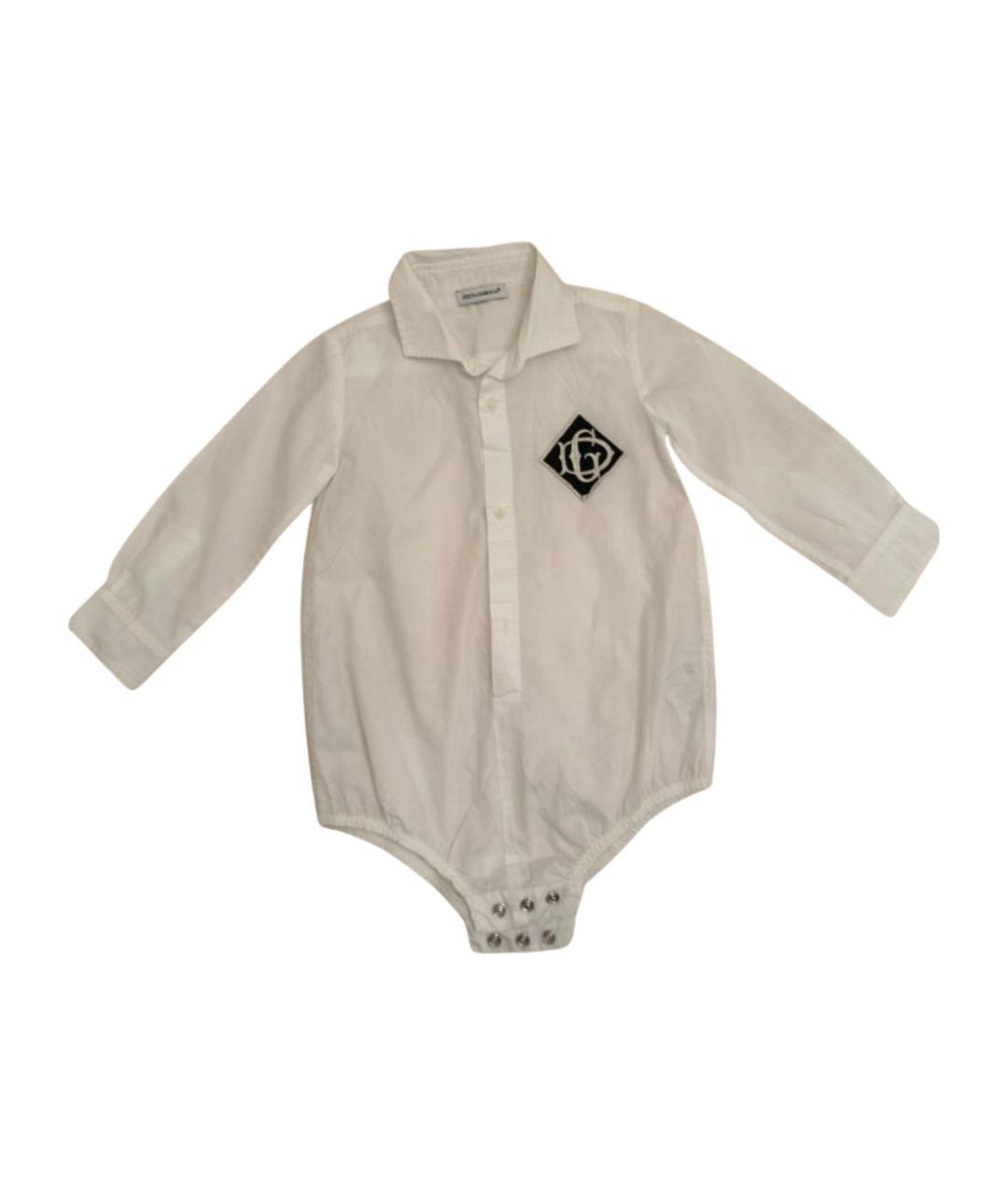 DOLCE&GABBANA Белый хлопковый боди / песочник, фото 1