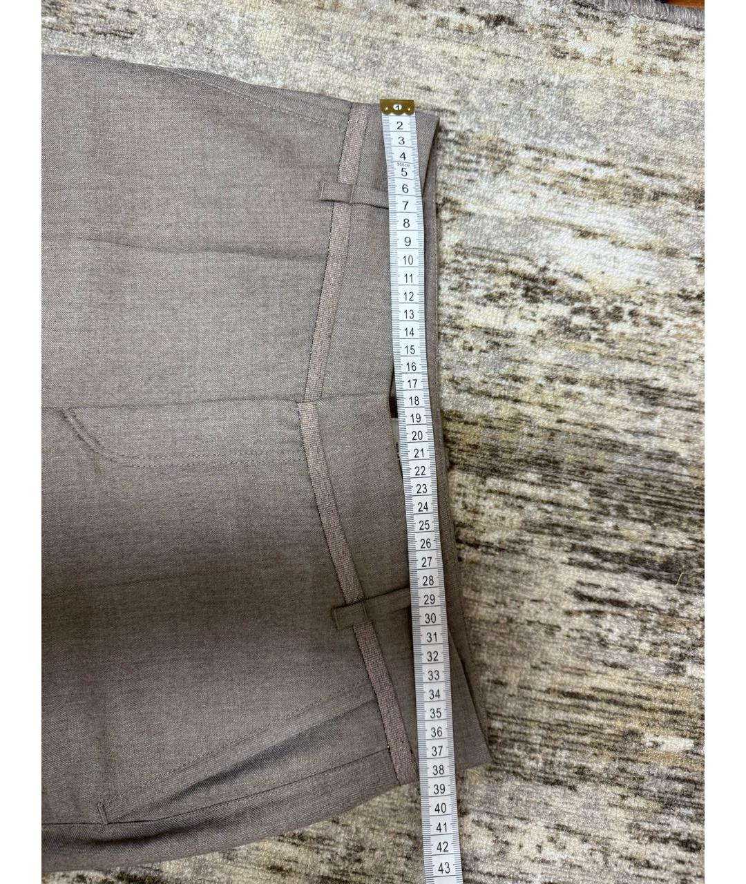 BRUNELLO CUCINELLI Серые шерстяные прямые брюки, фото 3