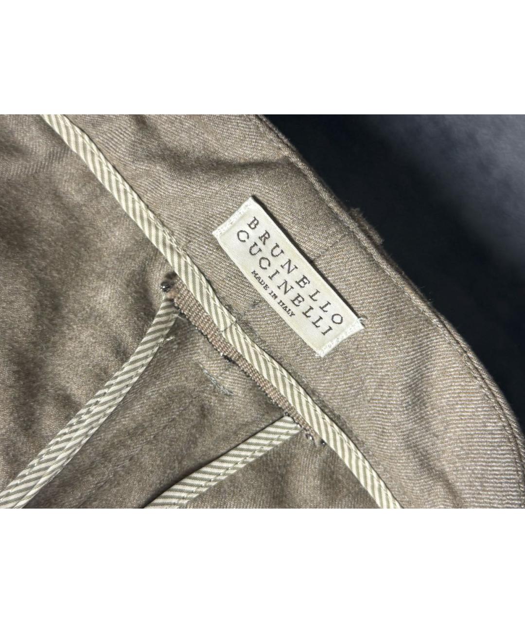 BRUNELLO CUCINELLI Серые шерстяные прямые брюки, фото 6