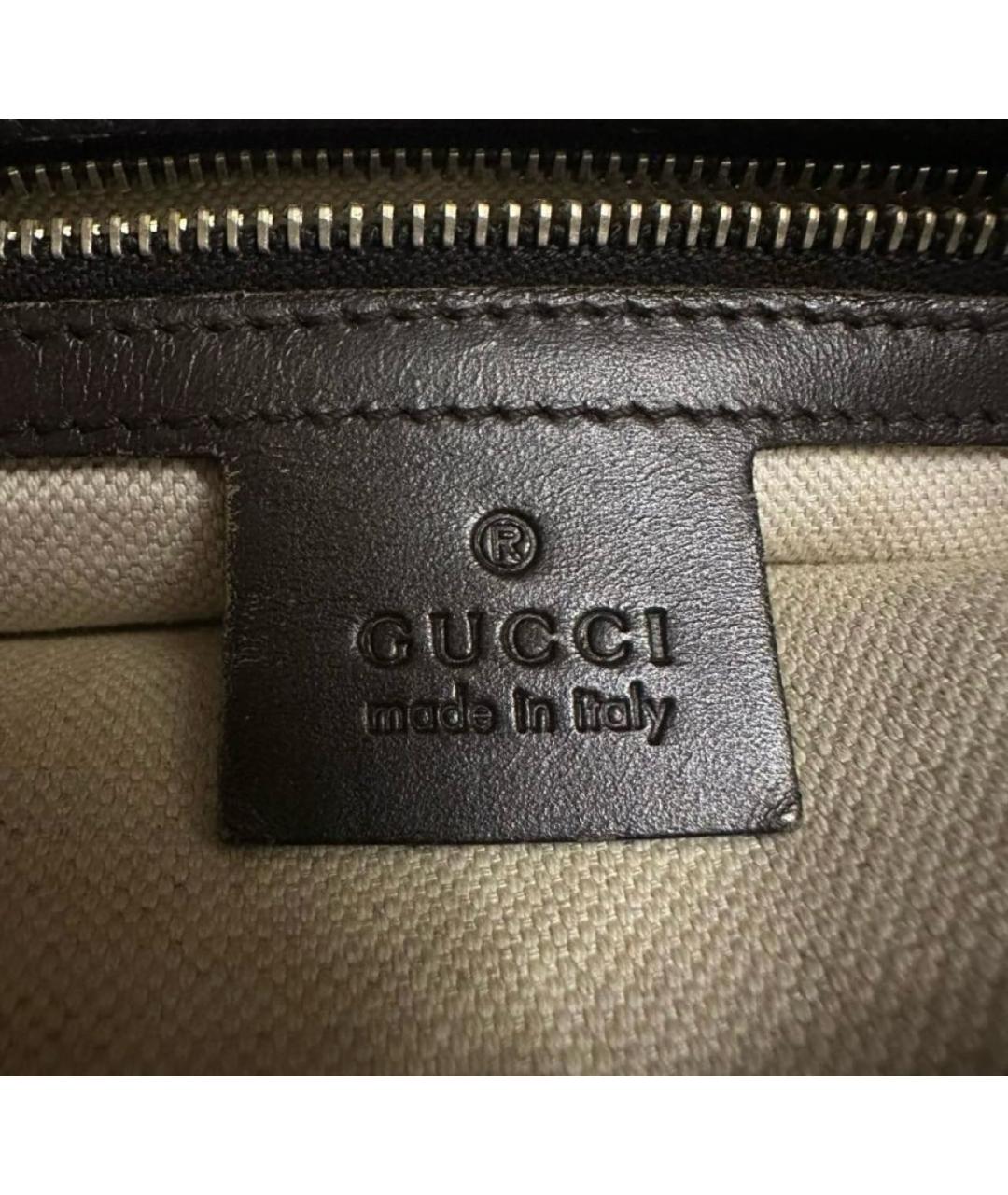 GUCCI Коричневая тканевая сумка через плечо, фото 5