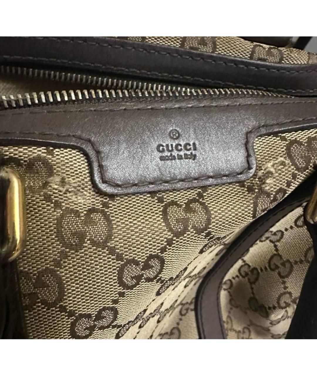 GUCCI Коричневая тканевая сумка через плечо, фото 8