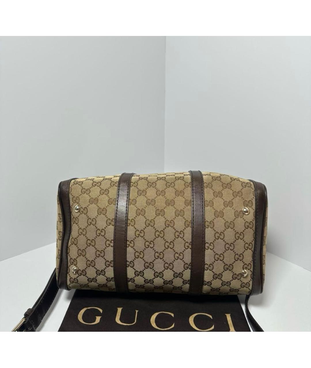 GUCCI Коричневая тканевая сумка через плечо, фото 4