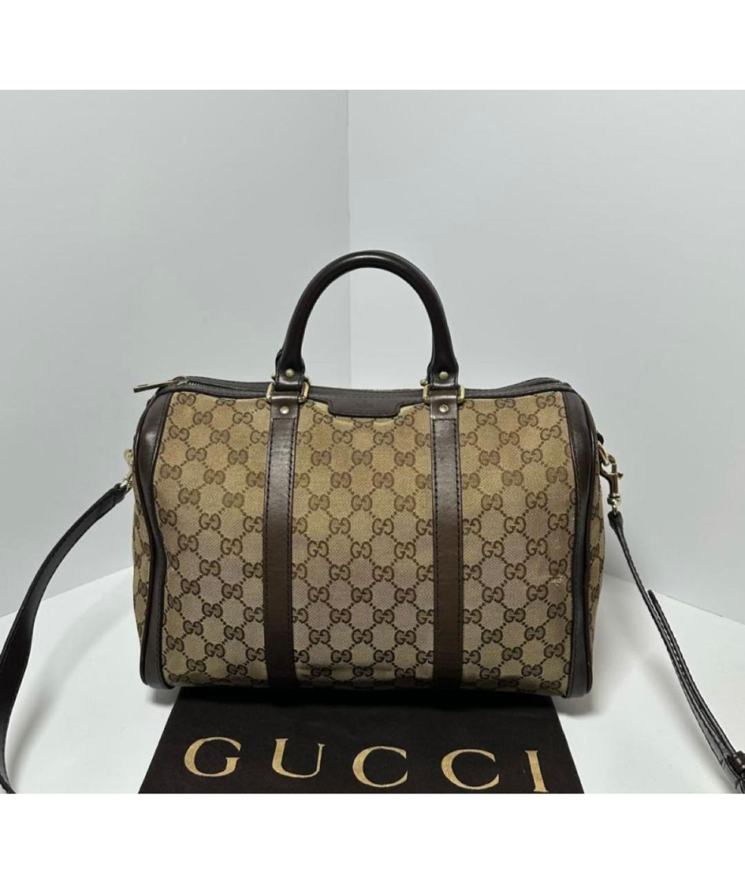 GUCCI Коричневая тканевая сумка через плечо, фото 7