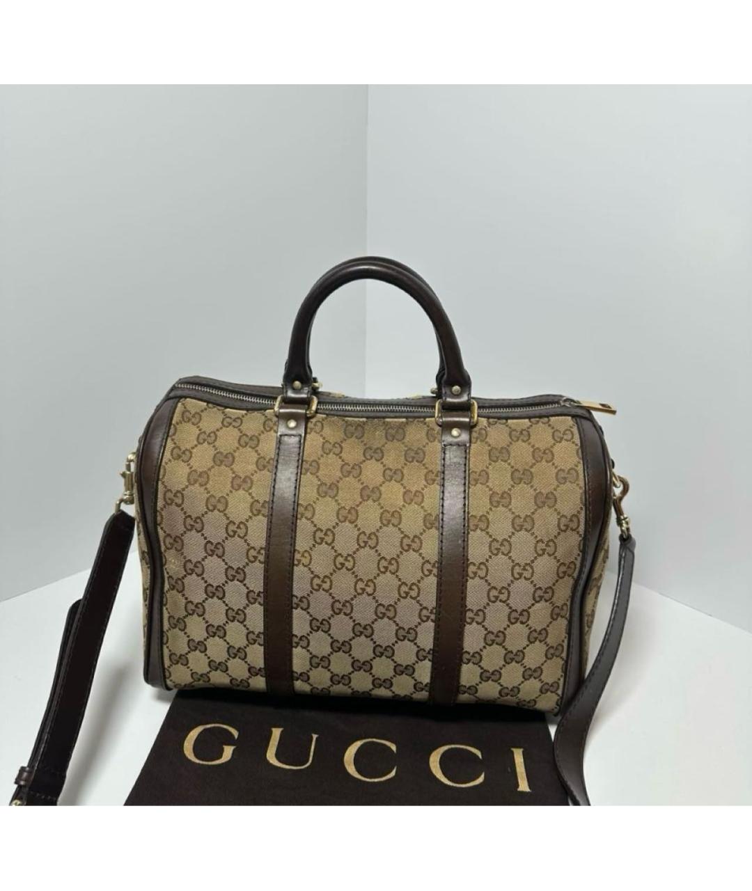 GUCCI Коричневая тканевая сумка через плечо, фото 3