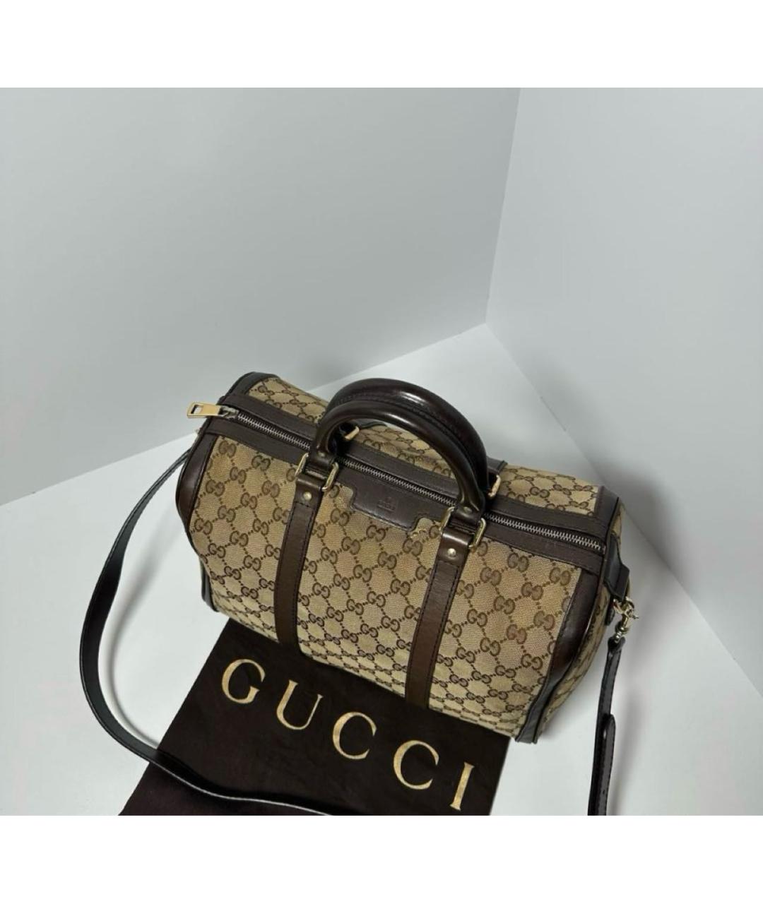 GUCCI Коричневая тканевая сумка через плечо, фото 2