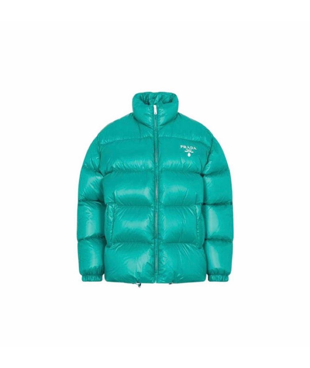 PRADA Бирюзовый полиамидовый пуховик, фото 5